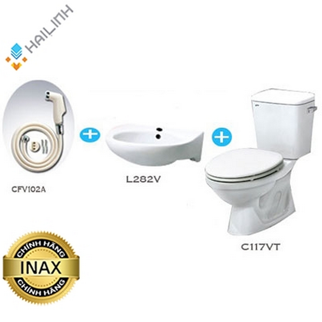 inax2 Bệt vệ sinh inax C117VT+L282V+CFV102A