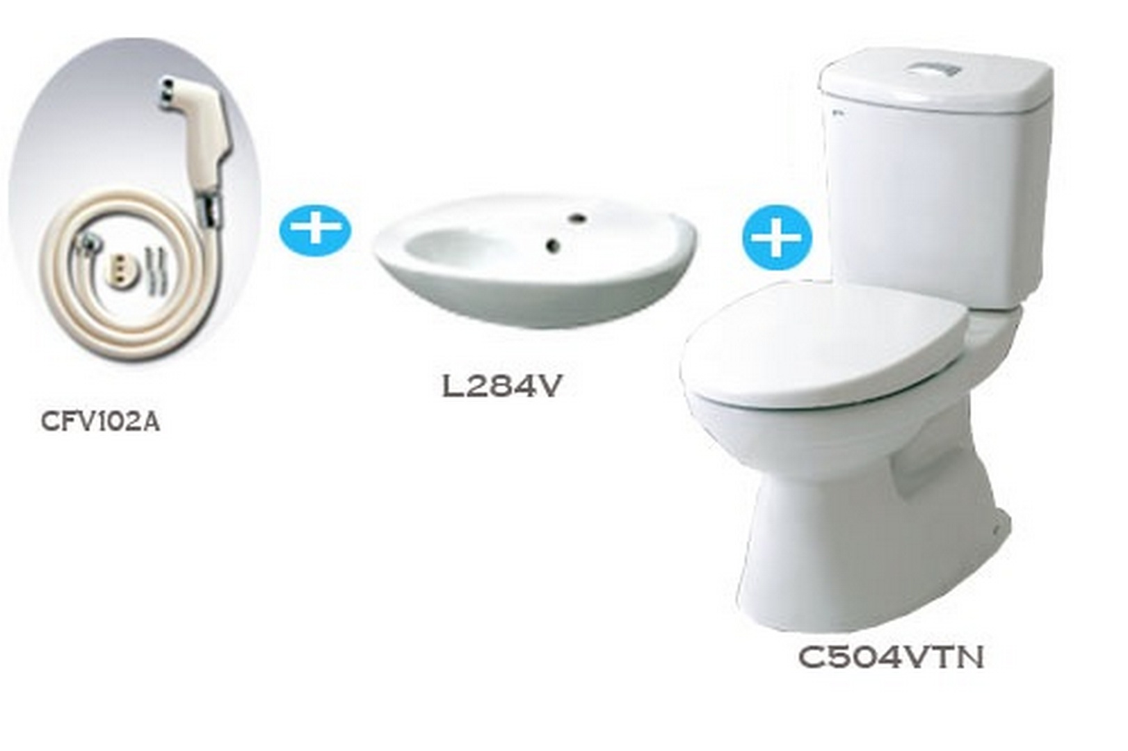 inax5 Bộ thiết bị vệ sinh Inax C504VTN+L284V+CFV102A