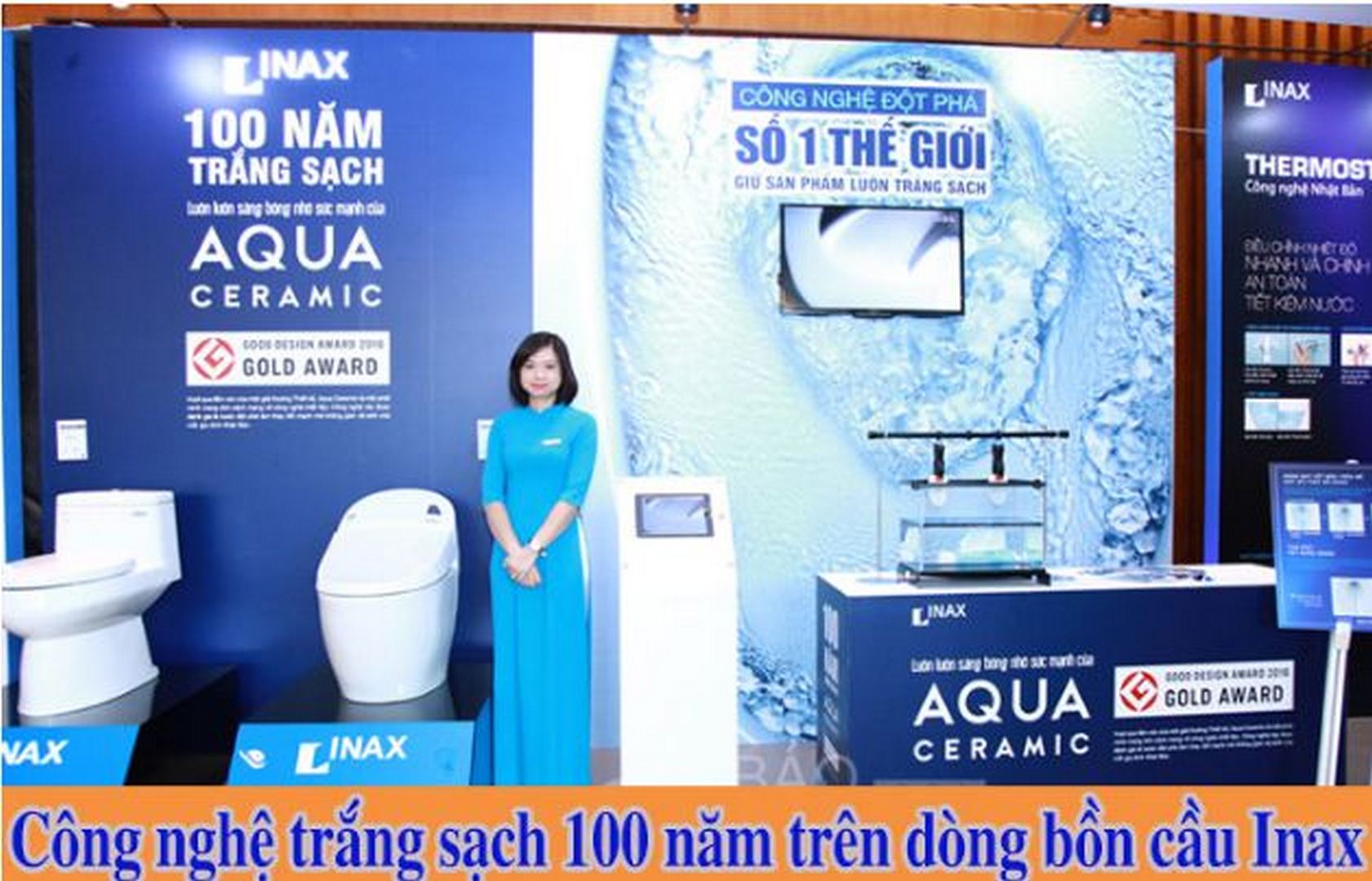 Bồn cầu Inax ứng dụng công nghệ trắng sạch 100 năm