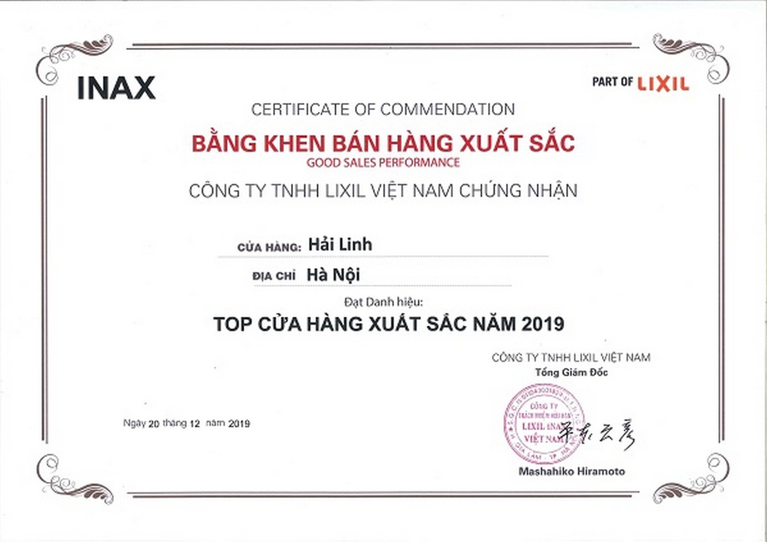 2019-bang-khen-lixil 2019 bang khen lixil