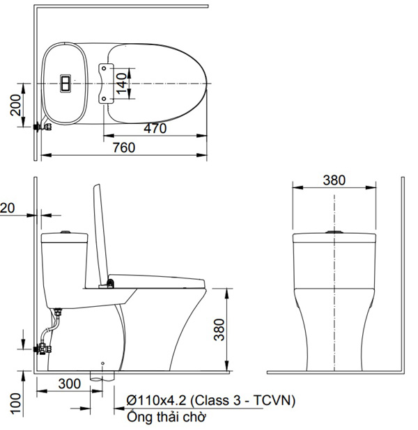 ban-ve-ac-959-cw-kb22avn Thông số kỹ thuật bồn cầu nắp rửa điện tử Inax AC-959A+CW-KB22AVN