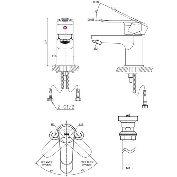 Vòi chậu Inax LFV-2012S-R