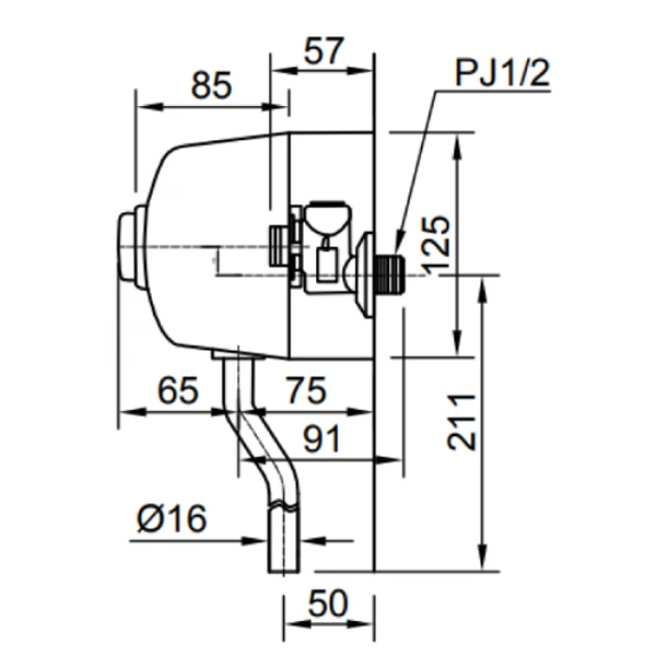 Van xả ấn INAX UF-4VS