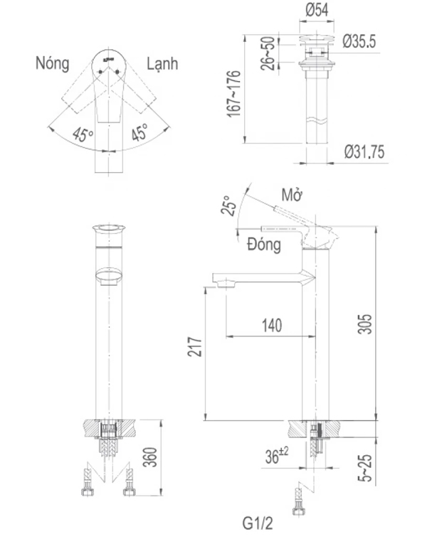 Ban ve Voi chau Inax LFV 7100SH