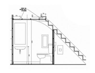 ban-ve Ban ve nha ve sinh duoi gam cau thang