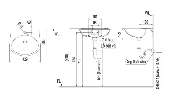 banve_l283_1_1 Ban ve ky thuat chau rua Inax L-283V