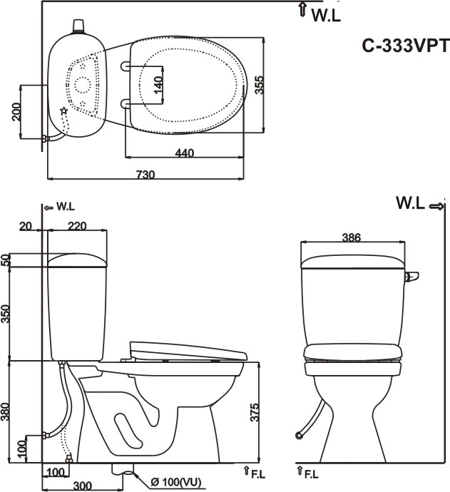 bon-cau-inax-2-khoi-c-333vpt-banve Bản vẽ kỹ thuật bồn cầu 2 khối inax bon cau inax 2 khoi c 333vpt
