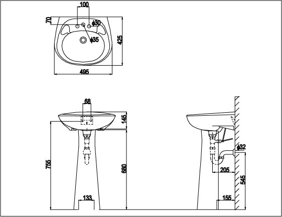 Ban ve ky thuat chau rua Inax L-284V+L-284VD