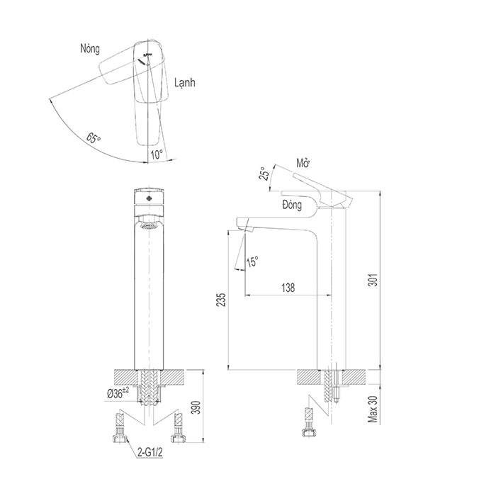 Bản vẽ kỹ thuật vòi chậu Inax LFV-5000SH bản vẽ lfv5000sh 1