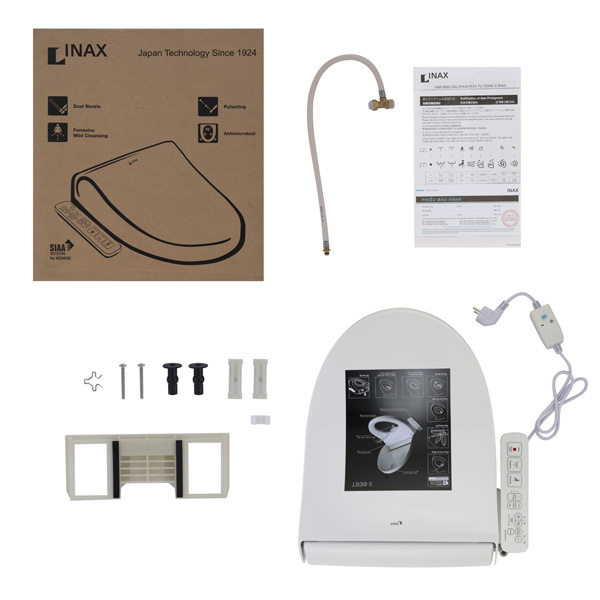 nap-rua-dien-tu-inax-cw-h18vn-3 Nắp rửa điện tử Inax CW-H18VN được lắp đặt trên bồn cầu