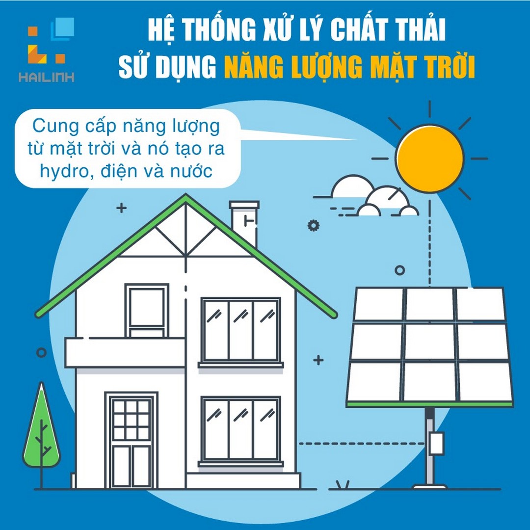 He thong xu ly chat thai su dung nang luong mat troi