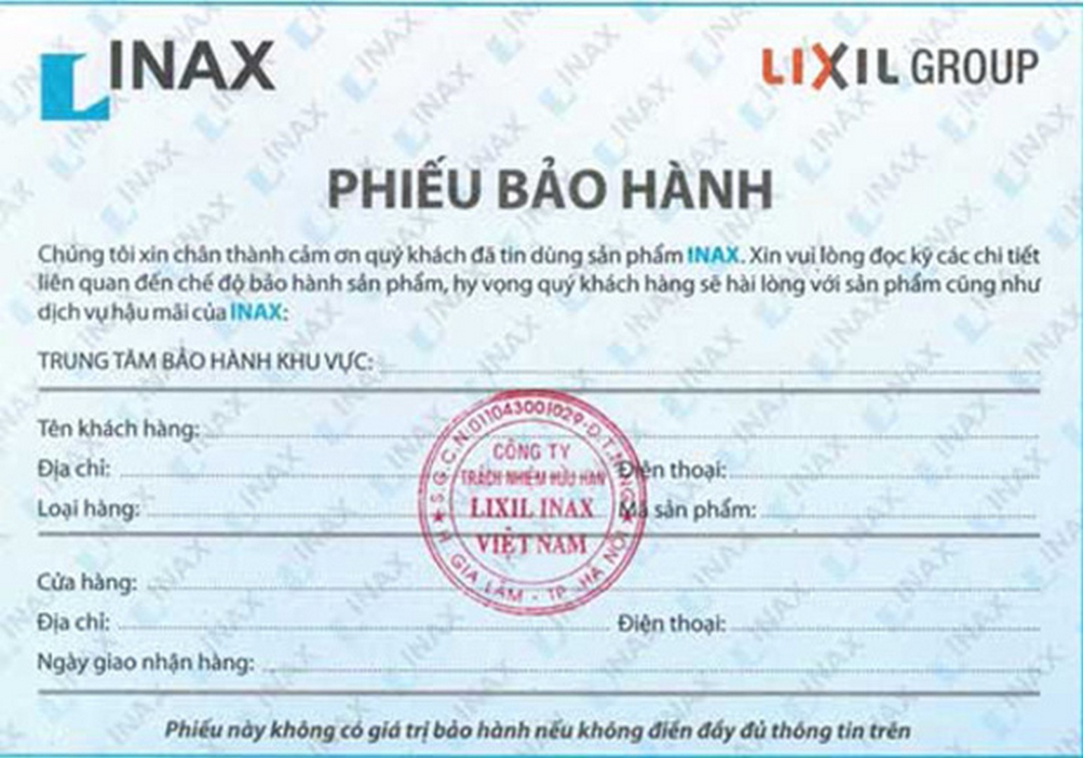 phieu-bao-hanh-inax phieu bao hanh inax