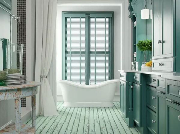 Phong tam mau xanh la