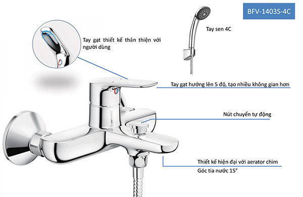 Sen tắm thường Inax BFV-1403S-4C - đặc điểm nổi bật