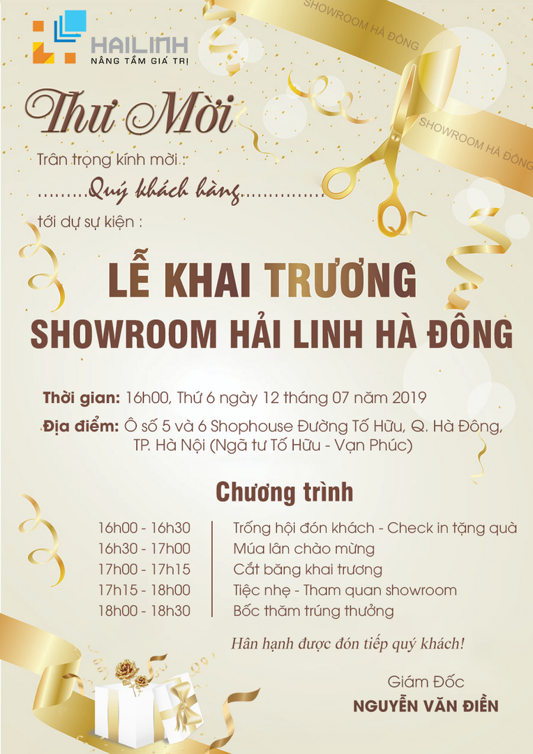 thư mời khai trương
