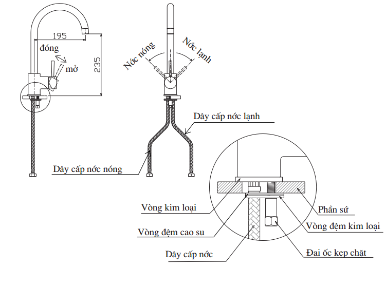 tskt-voi-bep-inax-sfv-801s Bản vẽ kỹ thuật Vòi bếp Inax SFV-801S