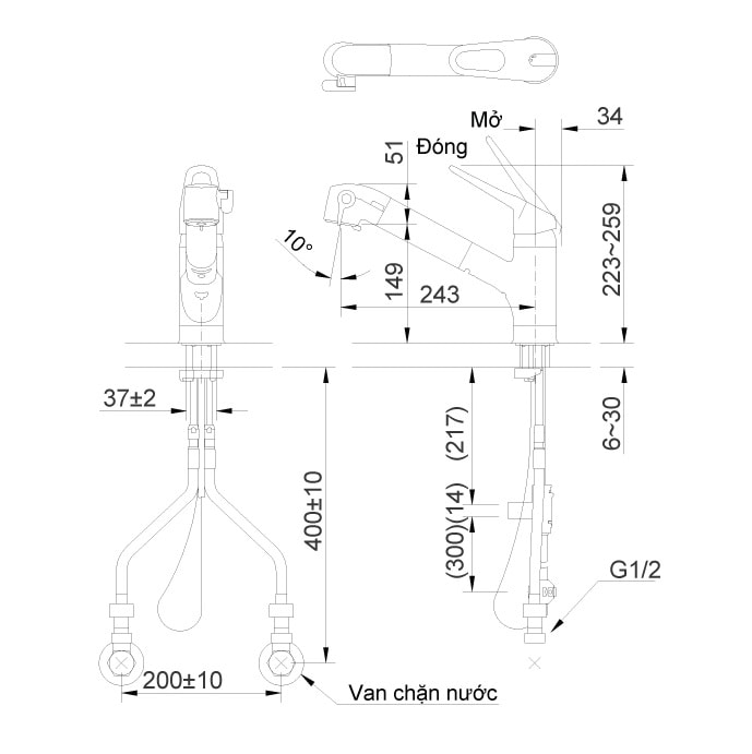 voi-bep-inax-jf-ab466syx-jw-1 Bản vẽ kỹ thuật Vòi bếp Inax JF-AB466SYX(JW)