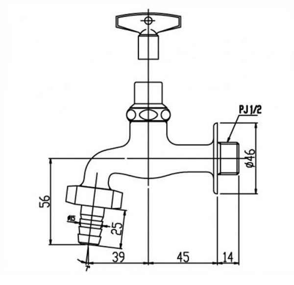 voi-chau-inax-lf-15g-13 Bản vẽ vòi chậu nước lạnh Inax LF-15G-13
